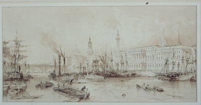 De haven van Londen door Thomas Allom